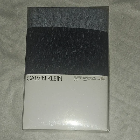 Calvin Klein King Pillowcases Heathered Blue - Picture 2 of 7